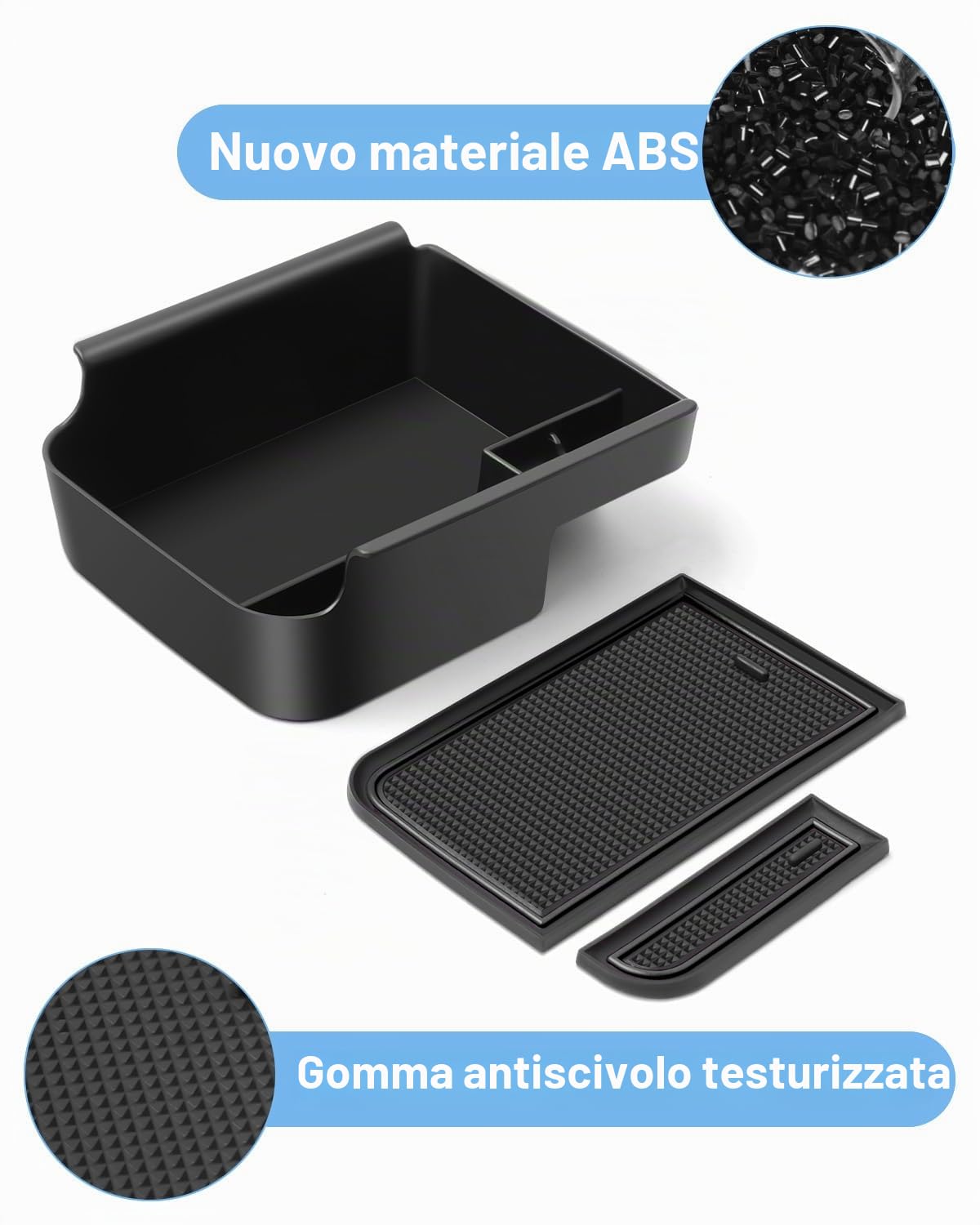 [2 Pezzi] WEIPIN Compatibile con V-W Golf 8, MK8 GTI GTD GTE 2020-2024 2025 Console Centrale Vano Guanti Bracciolo Organizer Console Vassoio Scatola Portaoggetti Compatibile con Accessori