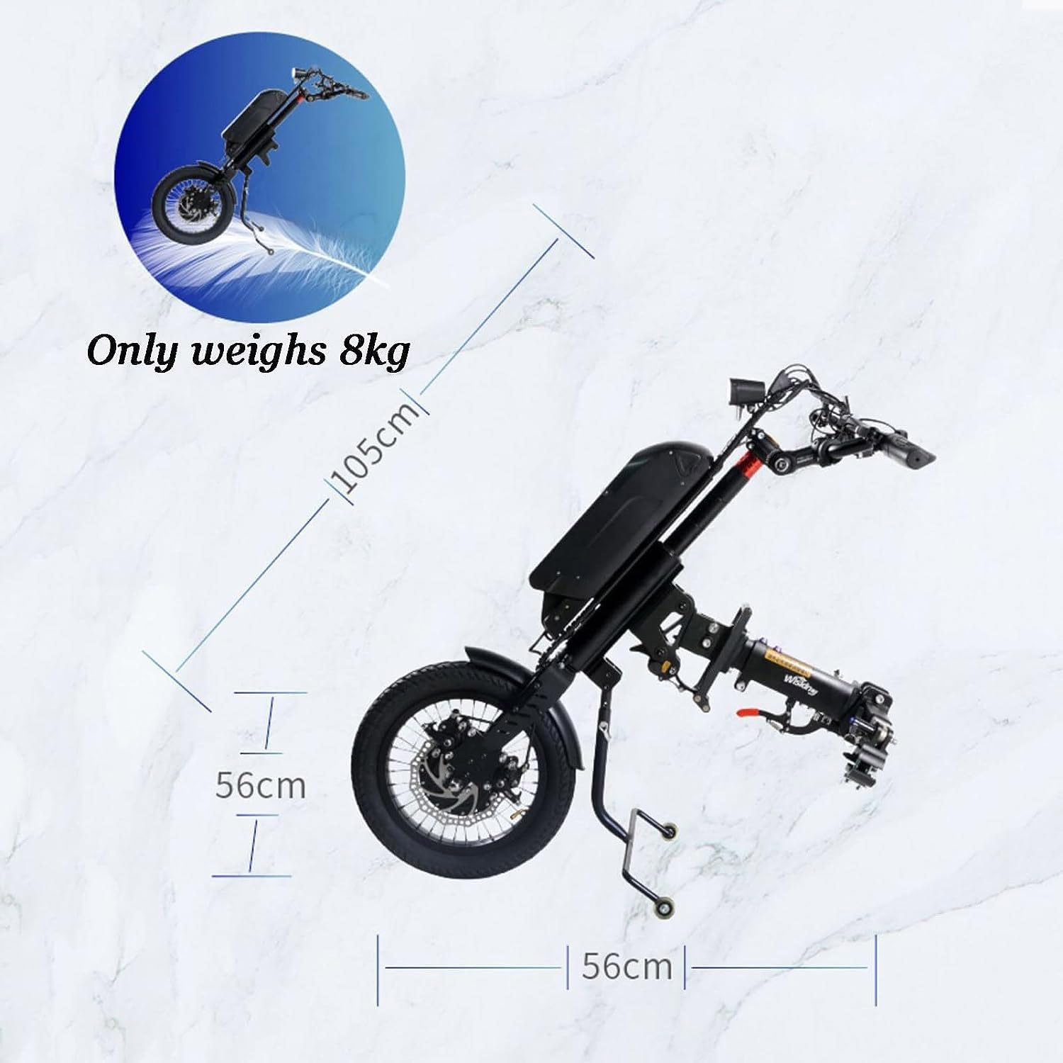 Accesorio eléctrico para tractor de silla de ruedas con motor de 600 W, batería de 36 V, alcance de 45 km, 3 velocidades y pantalla LCD