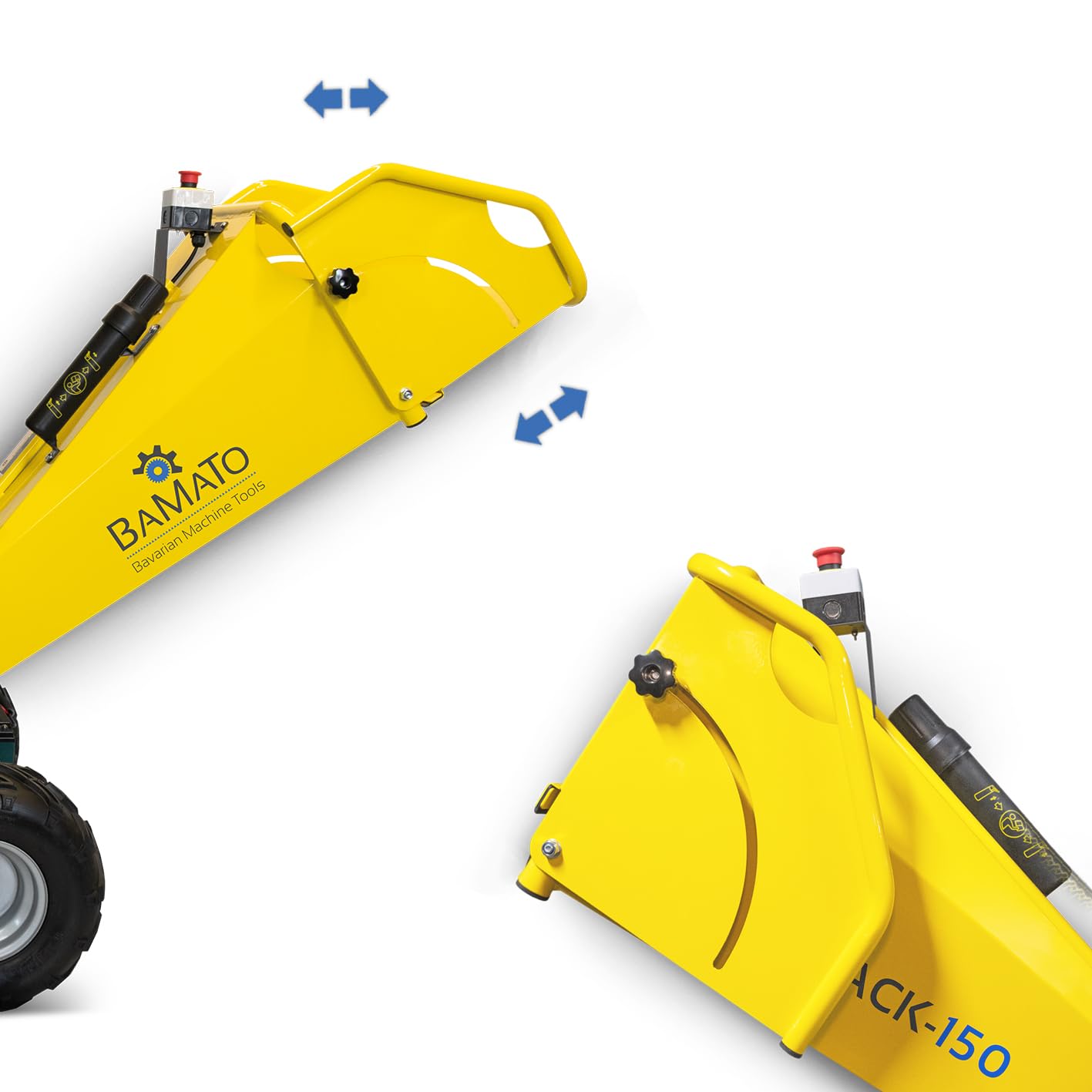 BAMATO Holzhäcksler HACK-150 Gartenhäcksler Benzin Schredder 120mm | Kraftvoller 9 kW Benzin Motor | Max. 120mm Aststärke | Inkl. Abdeckplane, Zubehör & 2000 min-1