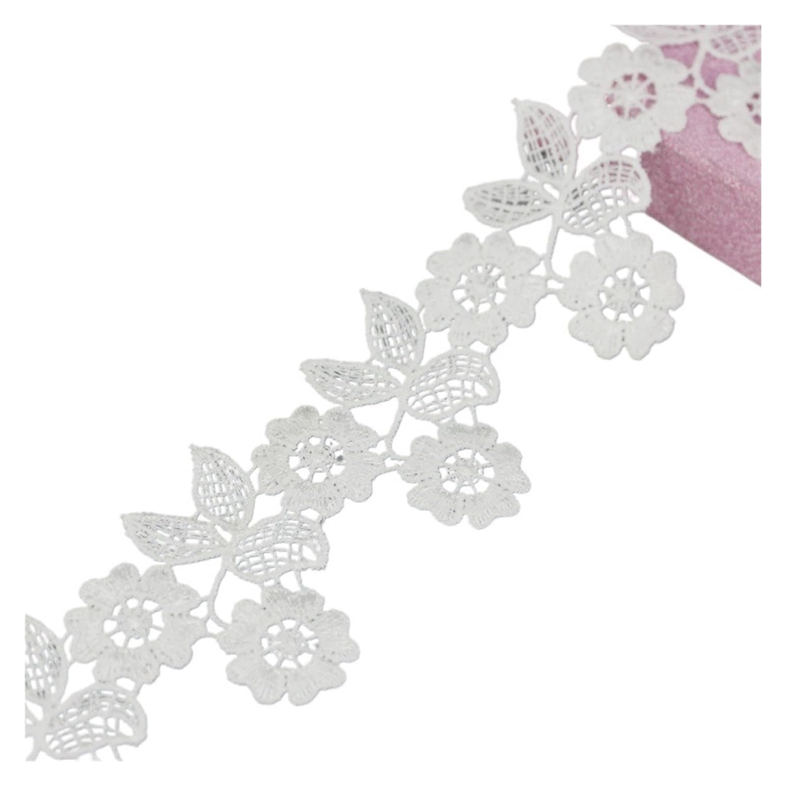 Dentelle 3D brodée coton pour ruban cadeau amour et mercerie créative