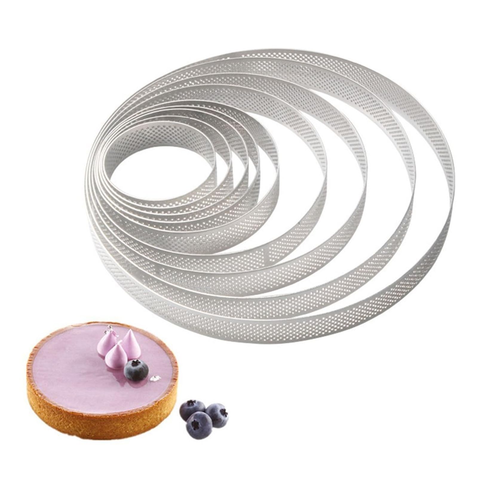 Stampo for crostata con anello for crostata in acciaio inossidabile perforato fai-da-te(15cm)
