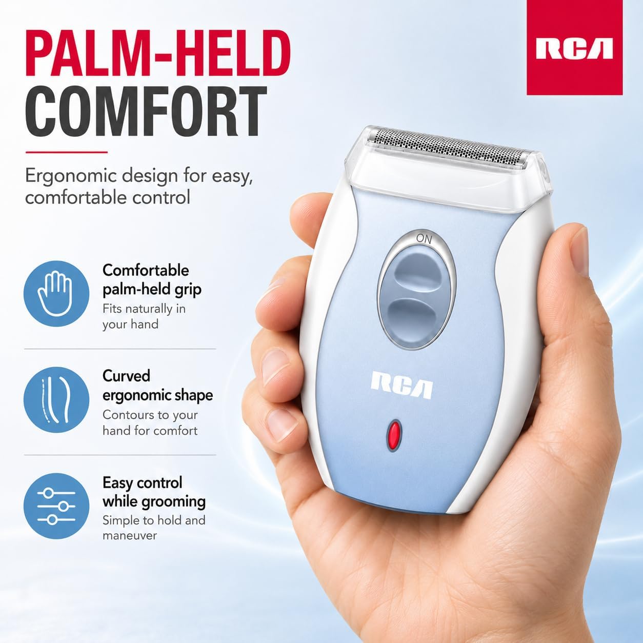 RCA Wet & Dry Shaver for Women, Rechargeable 3-in-1 Foil Razor