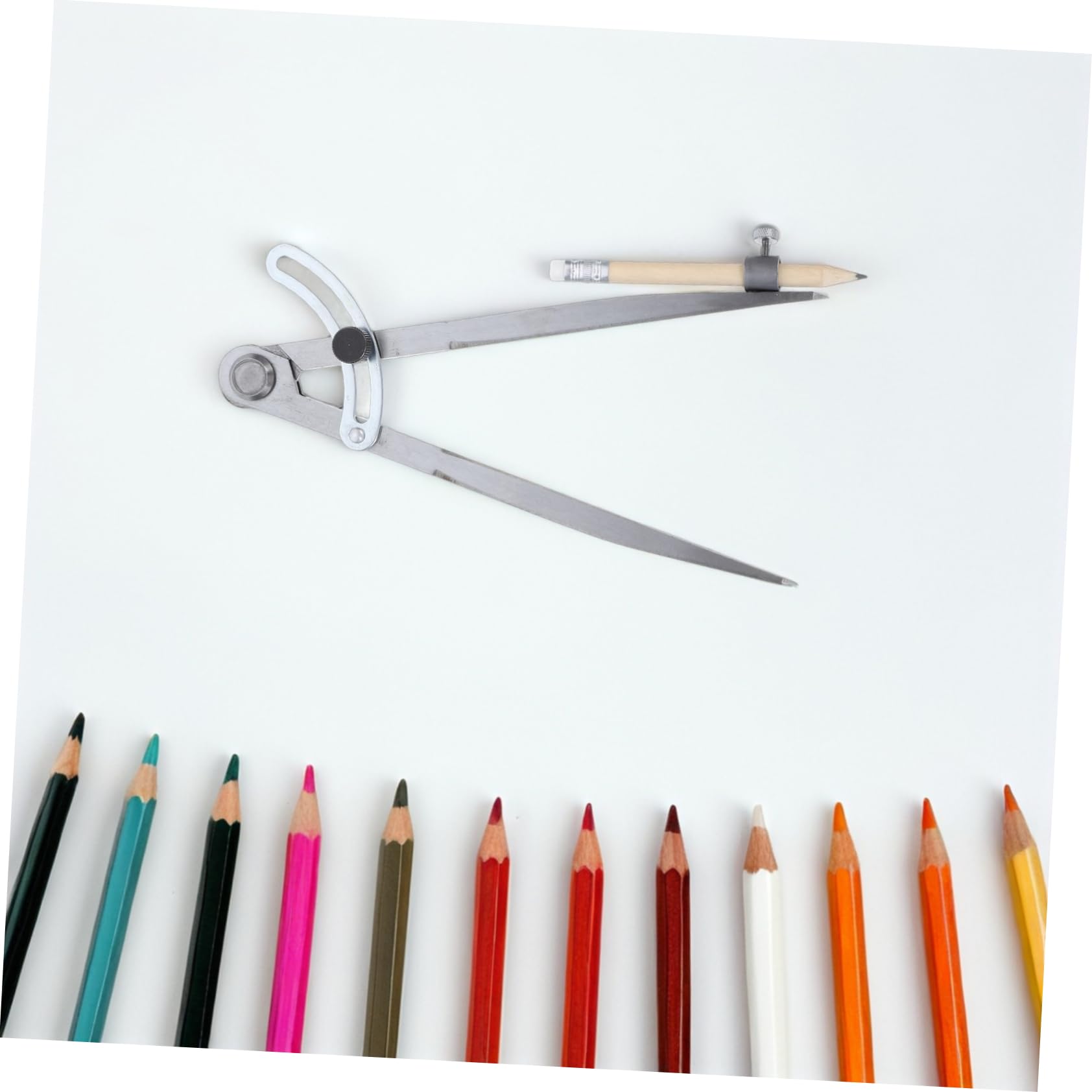 Compasso Alare in Acciaio al Carbonio con Portamatita | Strumento da Disegno Tecnico, Misurazione Precisa per Drafting e Drawing, Adatto a Studenti e Ingegneri