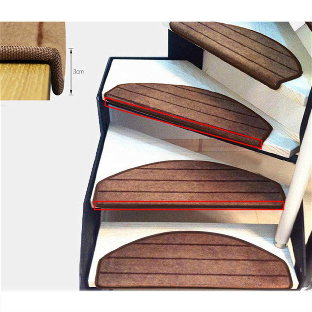 rutschfeste Stufenmatten, 65x24cm,Streifenmuster Selbstklebender Treppenstufen Teppich Weich Und Bequem Stufen Teppiche Protector Matten,0,6 cm Dicke,Grau,13pcs