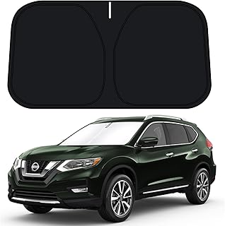 Windshield Sun Shade for 2014-2020 Nissan Rogue Accessories(NOT for Rogue Sport & Rogue 3rd Gen), Front Window Sunshade Sun Visor Protector Block UV Rays Heat, Foldable 2 Layers 210T Material