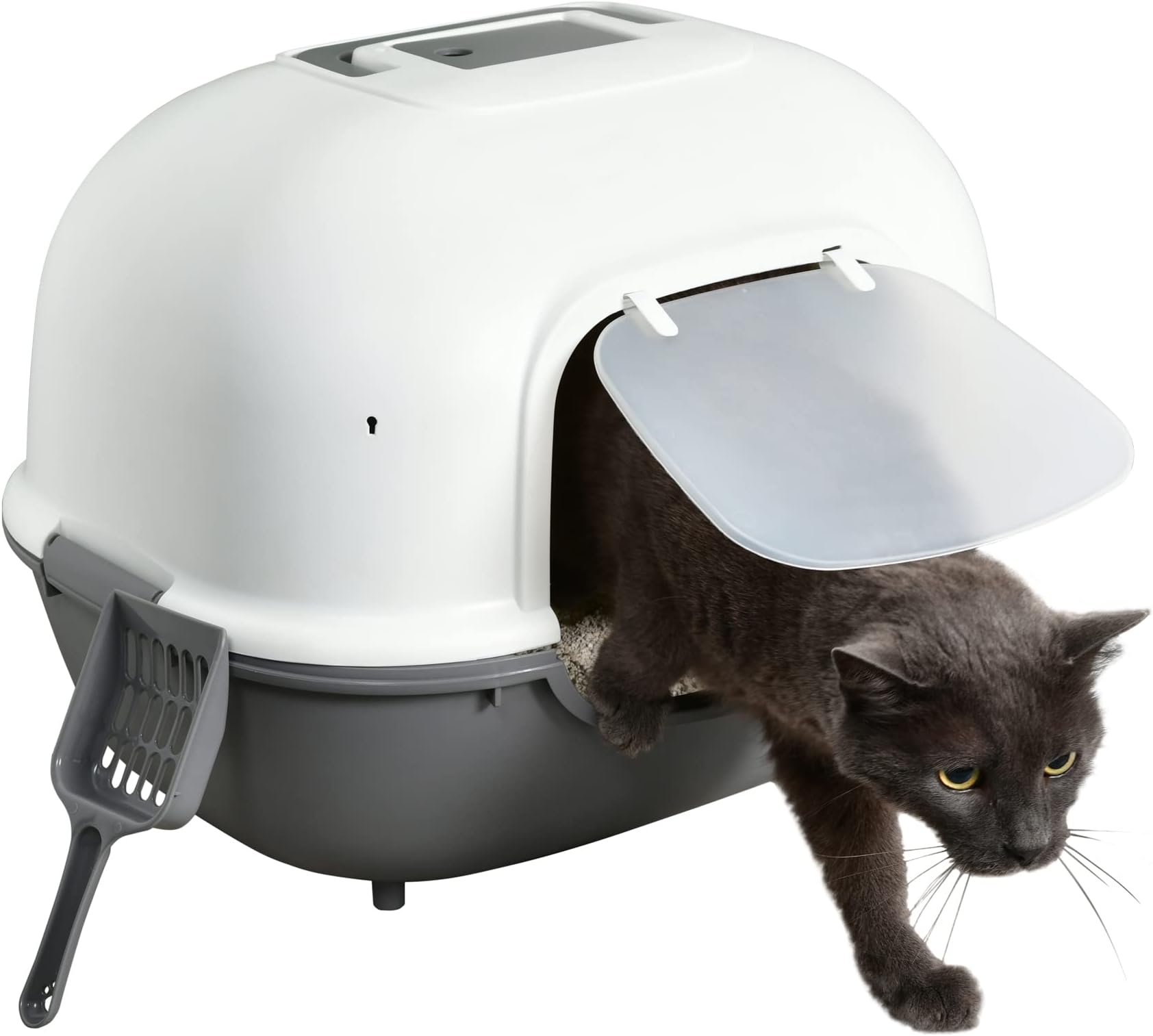 Iris Ohyama, Litter Box, Tray for Cat, Plastic (PP) BPAFree, Scoop