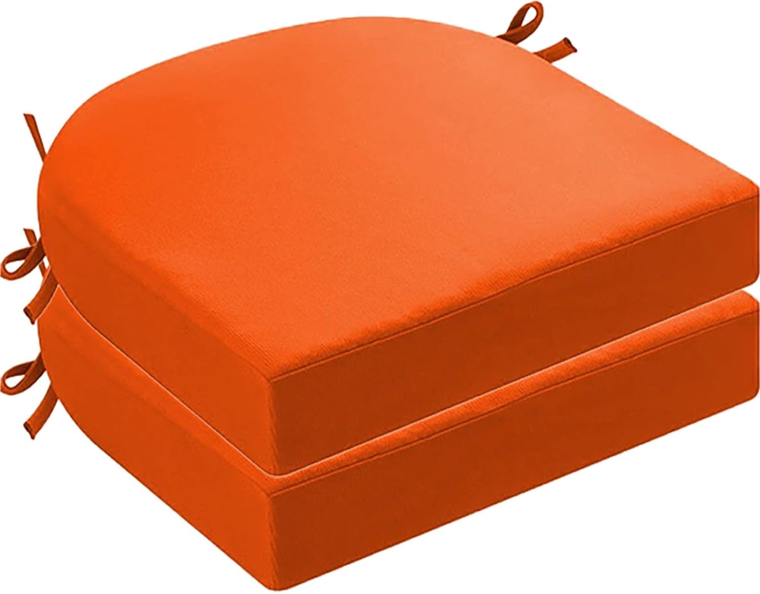 DOGACA Outdoor Chair Cushions Set of 2 4 6, Waterproof U-Shaped Seat Cushion with Ties & Zipper, Removable Washable Patio Chair Pads for Garden, Patio, Camp(5,2pcs:50 * 50 * 5cm)
