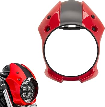 Headlight Cowl with Black Windshield Fit for Rebel 500 2018-2026, Red | Includes Mounting Bracket, Reduces Chest Wind Pressure, Durable ABS cowl and PC, Adds Retro Style, Easy Bolt-on