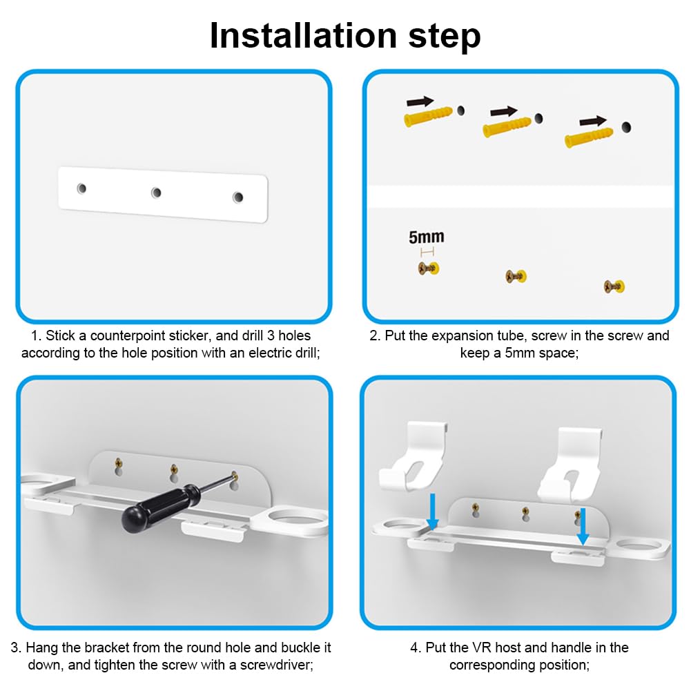 LYEAA PS5 Portal Soporte de montaje en pared para controladores PS5 con ganchos de almacenamiento Soporte de almacenamiento de pared para consola de juegos