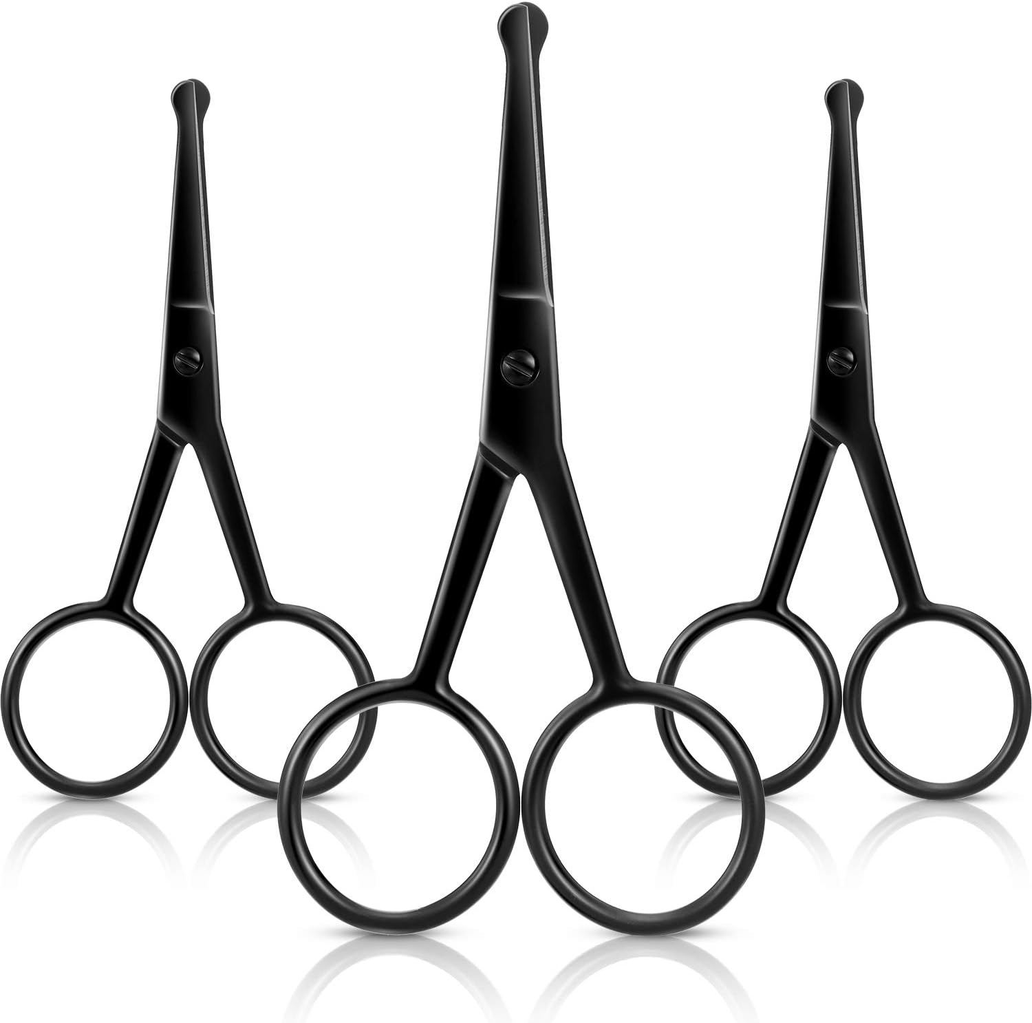Amazon.com: 3 Pieces Nose Hair Scissors Rounded Tip Scissors Facial ...