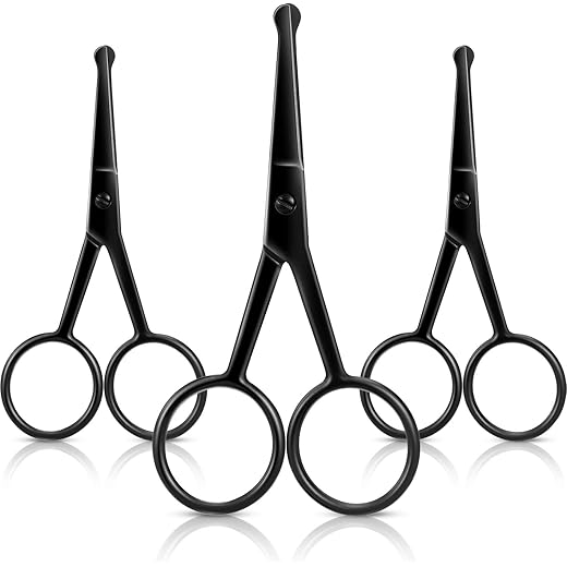 Nose Hair Scissors Rounded Tip 3 Pack