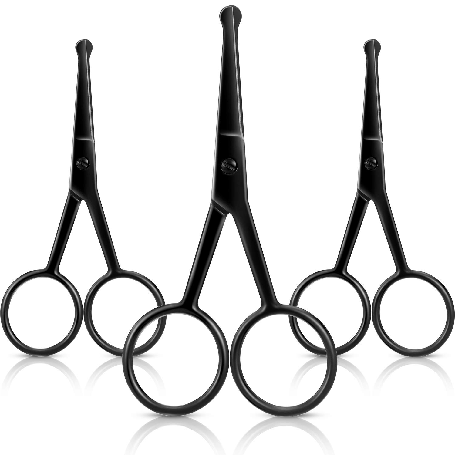 Amazon.com: 3 Pieces Nose Hair Scissors Rounded Tip Scissors Facial ...