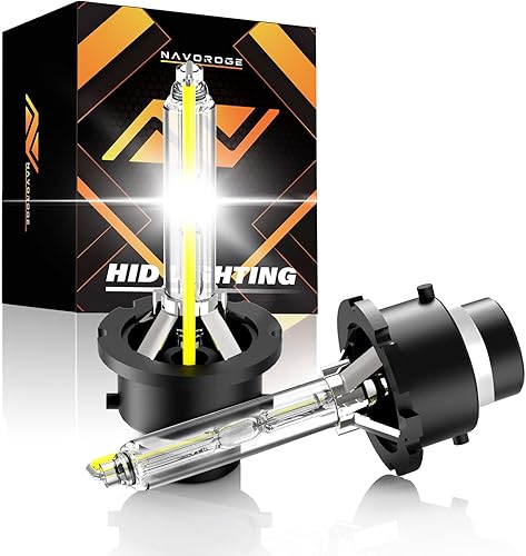 NAVOROGE Bombillas HID de xenón D2S, haz alto y bajo, bombilla HID D2S para faros delanteros de 6000 K, luz blanca fría, bombillas de xenón de 35 W,
