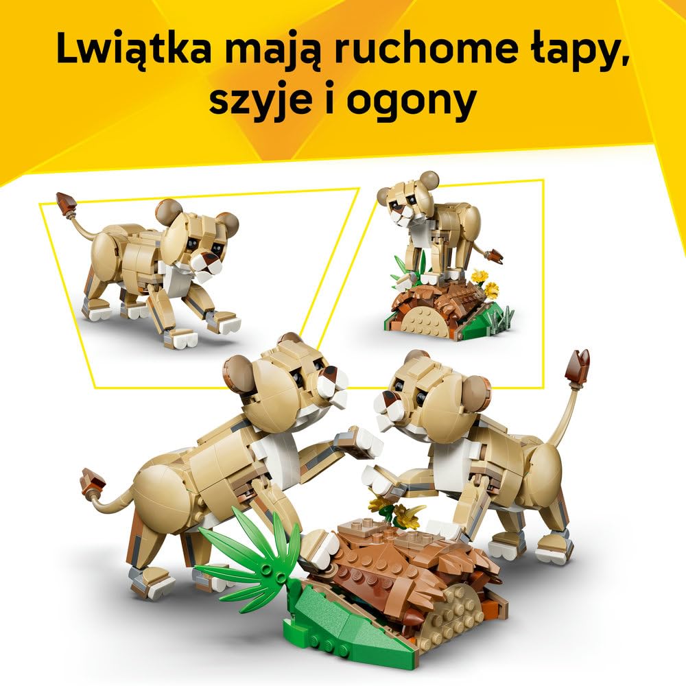LEGO Creator 3 w 1 Dzikie zwierzęta: Dumny lew 31386 | Zestaw klocków konstrukcyjnych, figurki zwierząt do przebudowy, kreatywny prezent dla dziewczynki i chłopca 9+, 839 elementów