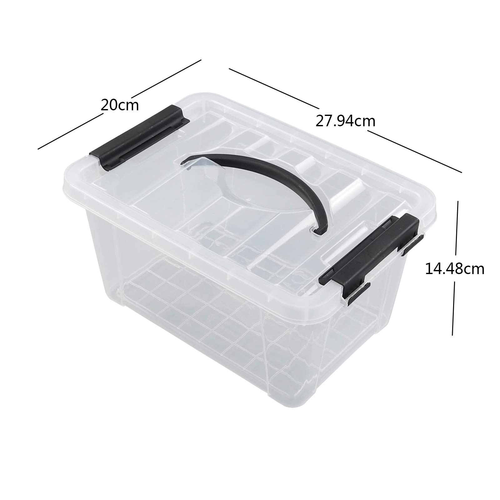 Farmoon 5 L Aufbewahrungsboxen Aus Kunststoff Mit Deckel, 6 Packungen, Transparent