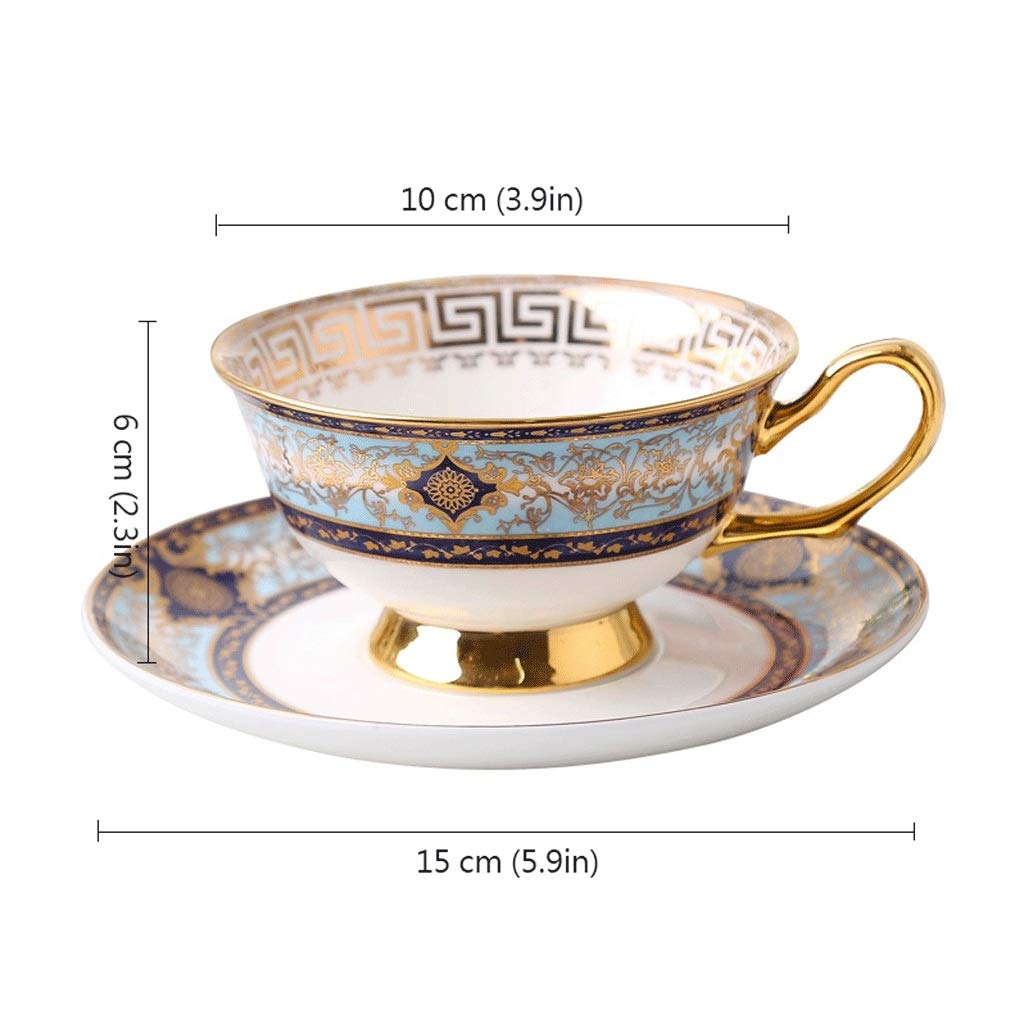 Set di tazze da tè in porcellana Bone China, tazza da caffè europea di fascia alta per colazione, tazza da tè pomeridiana inglese di lusso da 210 ml con design squisito per la casa