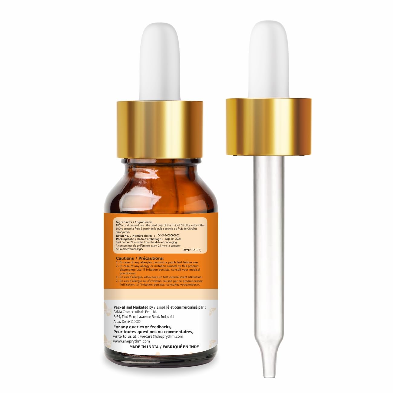 Aceite de Crysalis Colocynth (Citrullus colocynthis) - 1,01 onzas líquidas (30 ml)