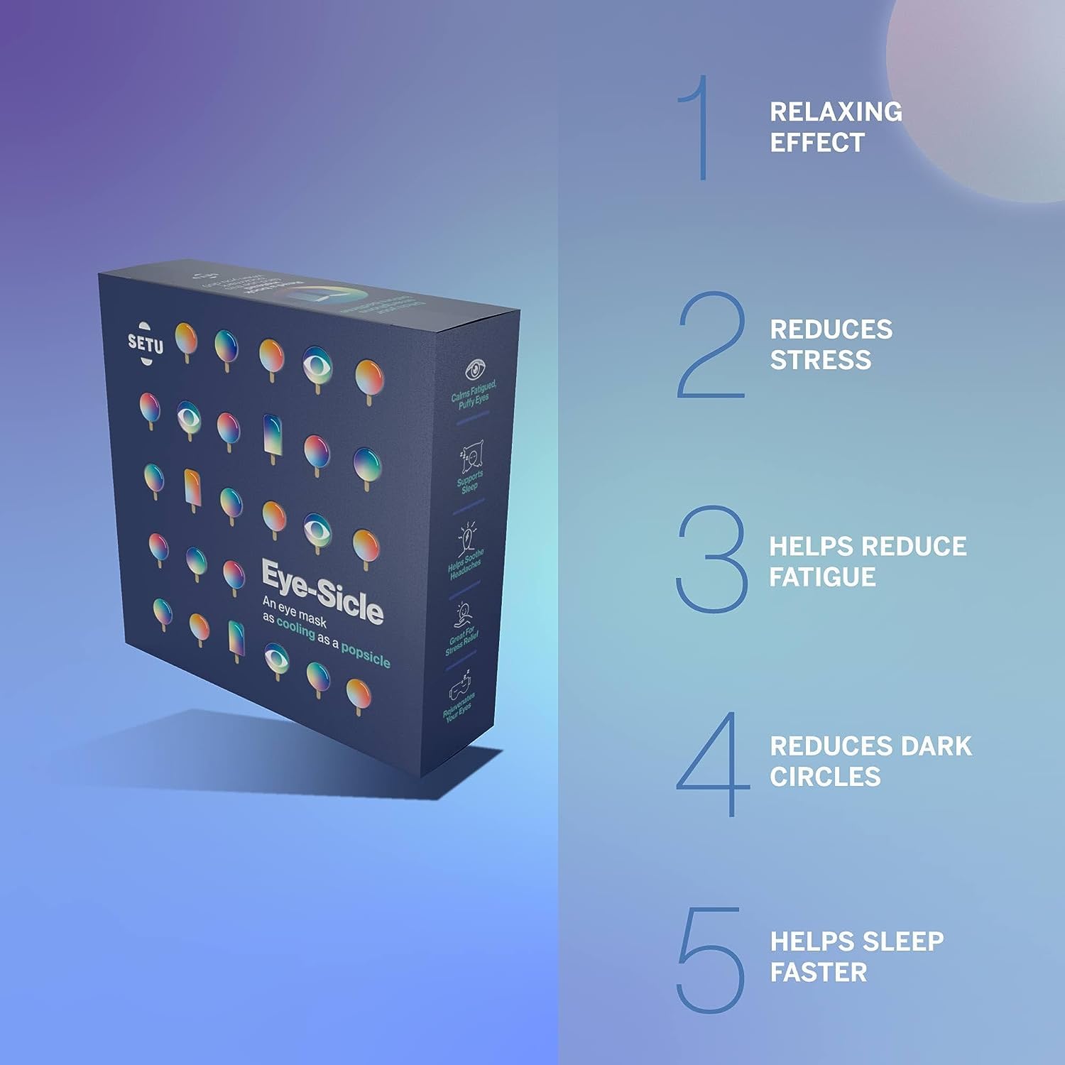 Setu Melatonin 5mg (30 Strips) & Setu Cooling Eye Mask | Combo Pack | Relaxation & Deep Sleep, Eases Jet Lag Strain and Non-Habit Forming (Pack of 2) - Image 3 thumbnail