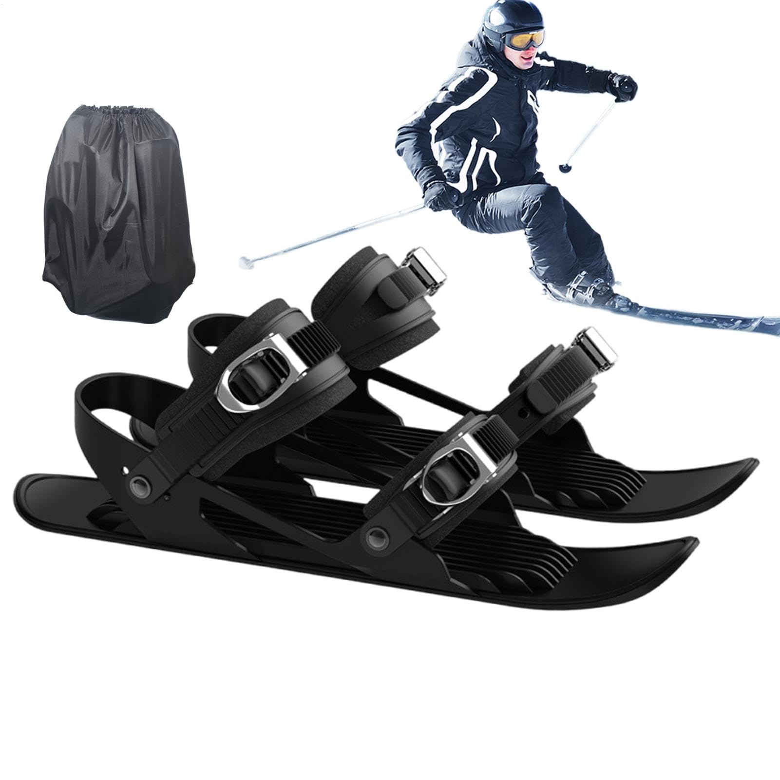 Schneeschuhe für Herren,Schneeschuhe Damen | Skaterski | Rutschfestes Skizubehör mit Tragetasche,Verstellbare Multifunktionale Kurzski für Männer und Mu