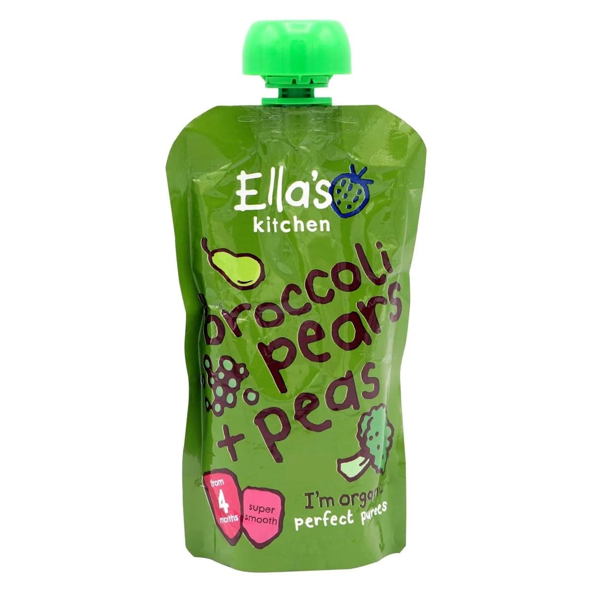 Ella's Kitchen From 4 Months Organic Broccoli, Pear and Peas, 120g