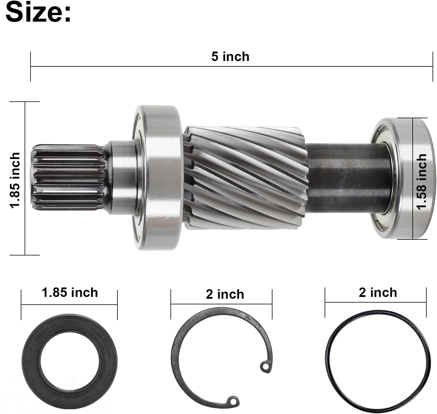Roykaw Golf Cart Input Shaft Kit,Clasp Spring, Oil Seal, O-Ring Seal for EZGO RXV 2008-up Electric Models,Replacs OEM# 620329