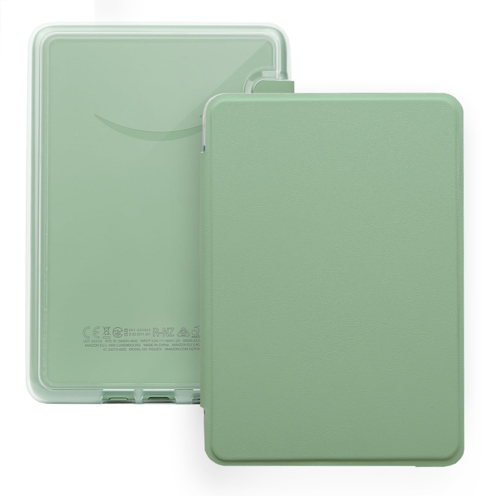 Funda para Kindle Paperwhite de 6 pulgadas (10ª generación-versión 2018, modelo n.º PQ94WIF), funda de piel sintética y parte trasera dura transparente, con apagado y encendido automático,