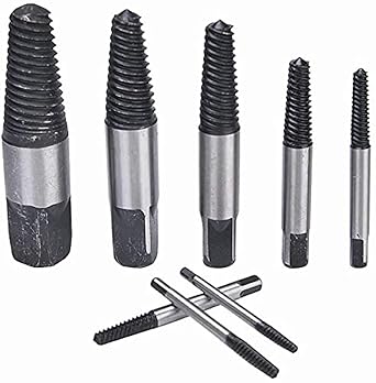 H9 High Carbon Steel 8 Pcs Damaged Broken Bolt Stud Remover Screw Pipe Extractor Set Drill Bits Removal Tool Damaged Center Drill Bits Easy Out Broken Water Pipe Removal With Storage Case, Straight