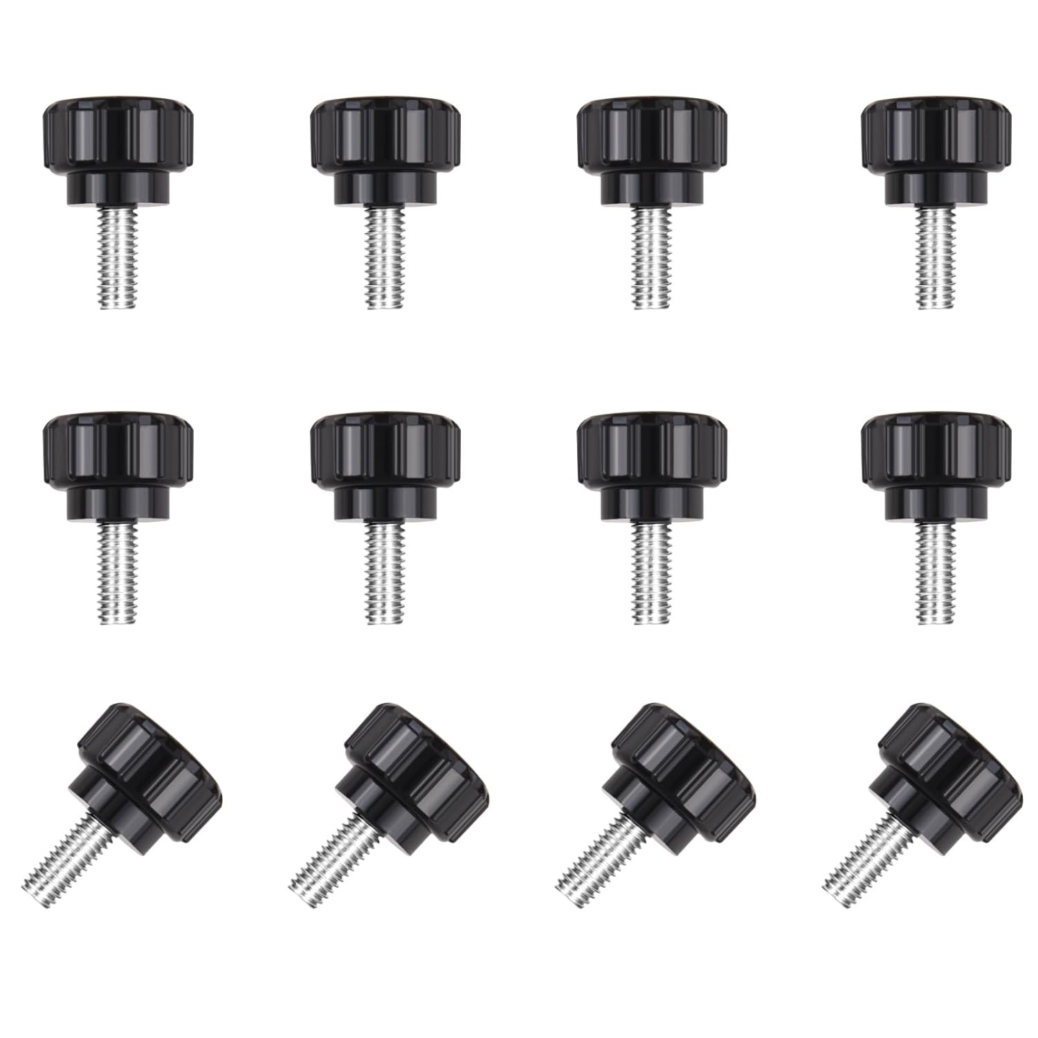 12 Pcs M4 x 10mm Threaded Knurled Thumbscrew, Monitor Screws Vesa Mount