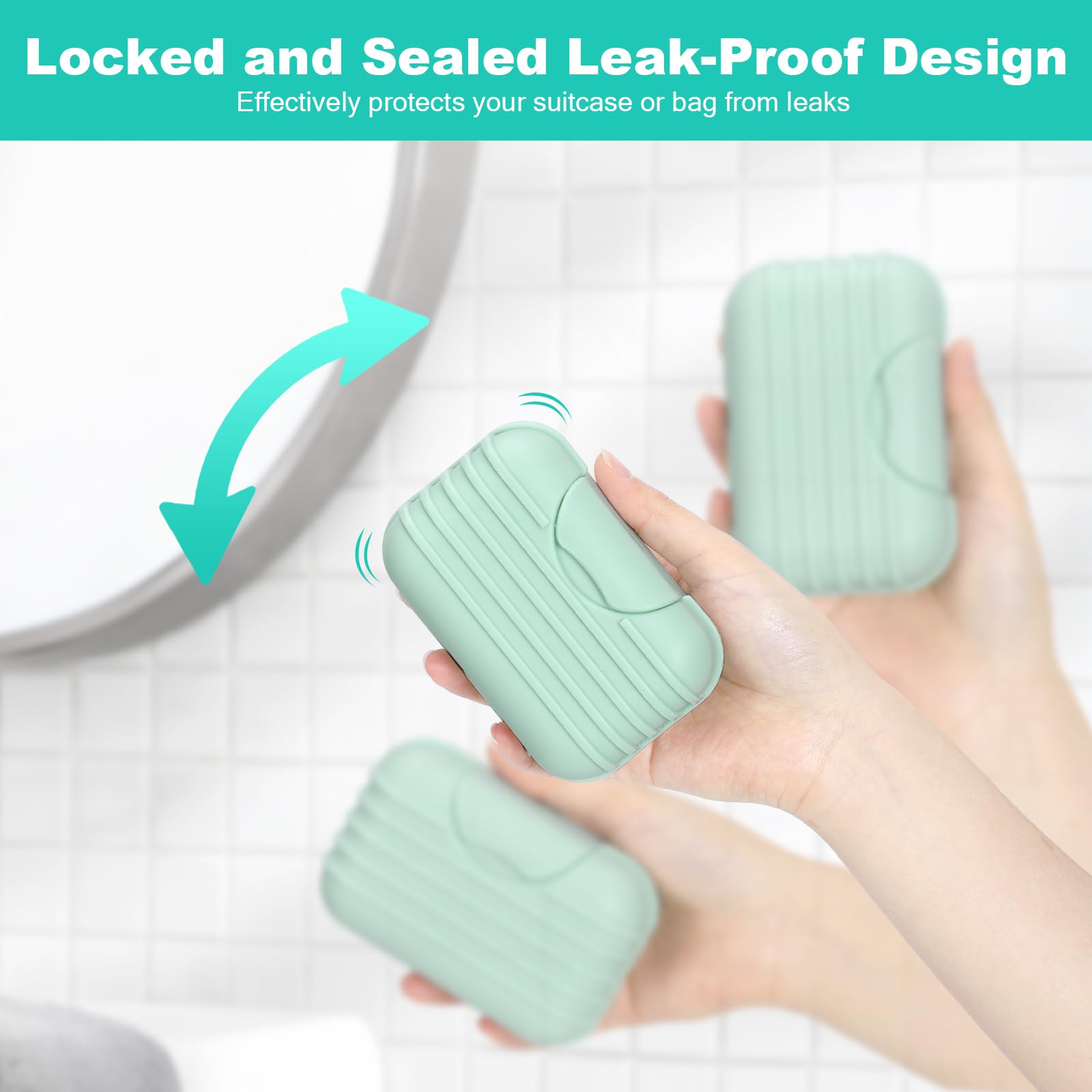 Alyvisun 2 Pcs Travel Soap Case with Lid, Portable Soap Dish, Soap Box with Raised Bottom - Image 2