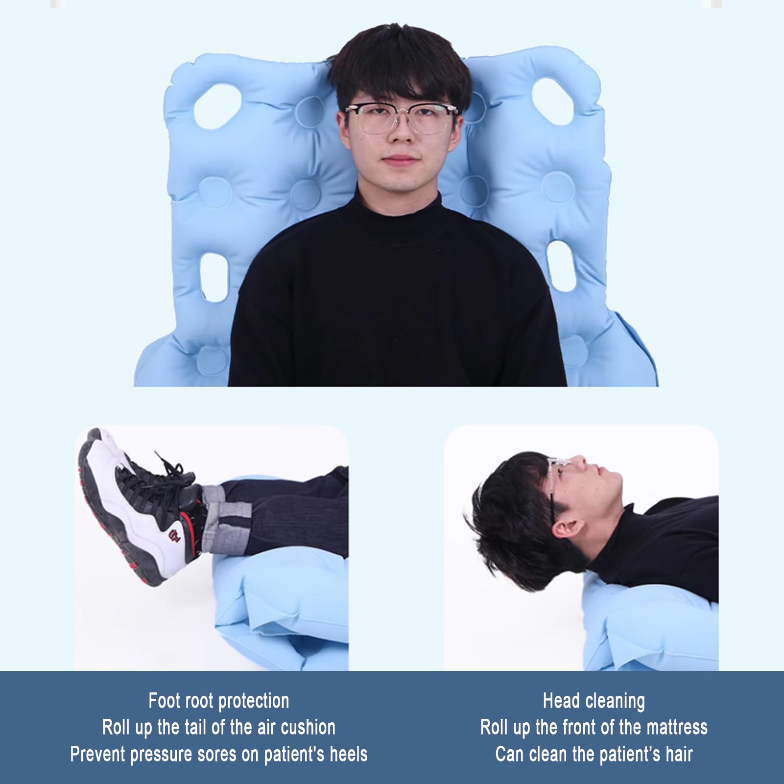 Materasso Antidecubito Ad Aria,Materasso Antidecubito per Anziani per Letto Singolo,Materasso ad Aria Antidecubito Ventilazione Ailenziosa a 24 Fori,90×200cm