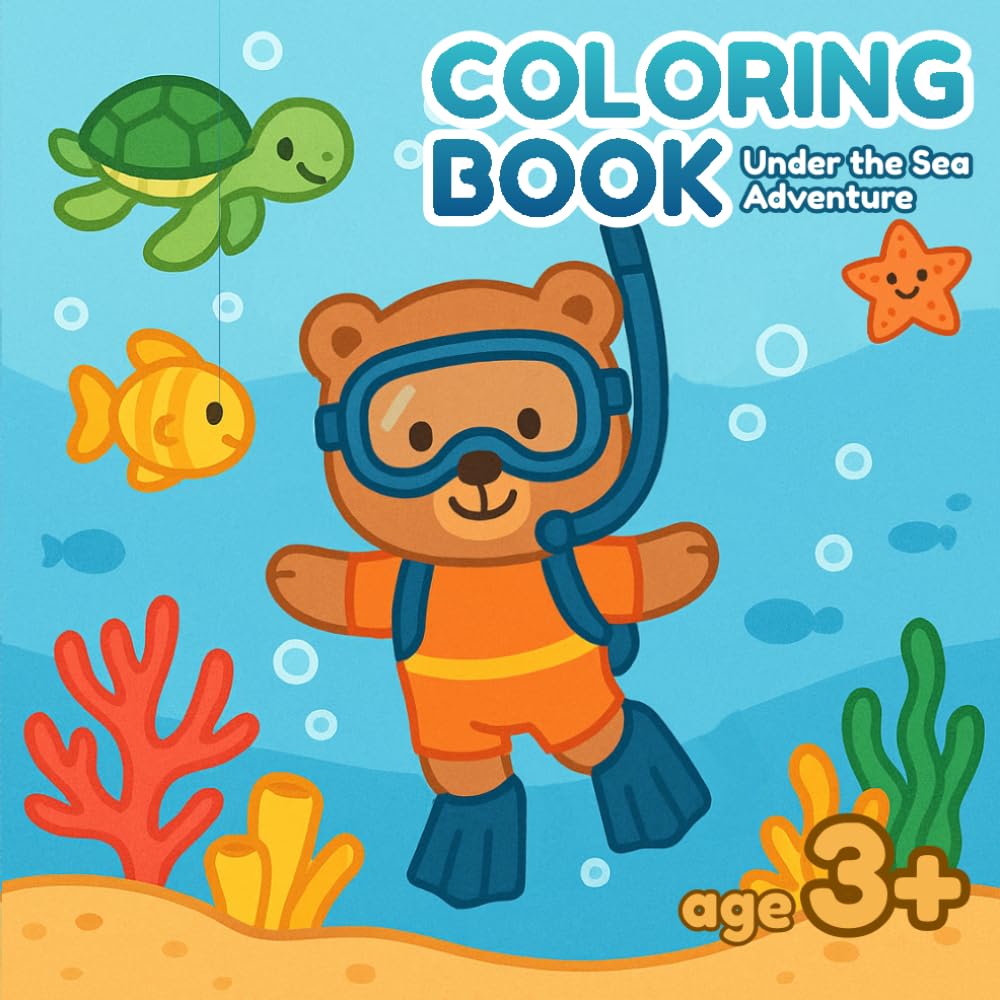 Under the Sea Adventure Coloring Book for Kids: Fun Ocean Animals Coloring and Name Tracing Practice for Toddlers and Preschoolers Ages 3+