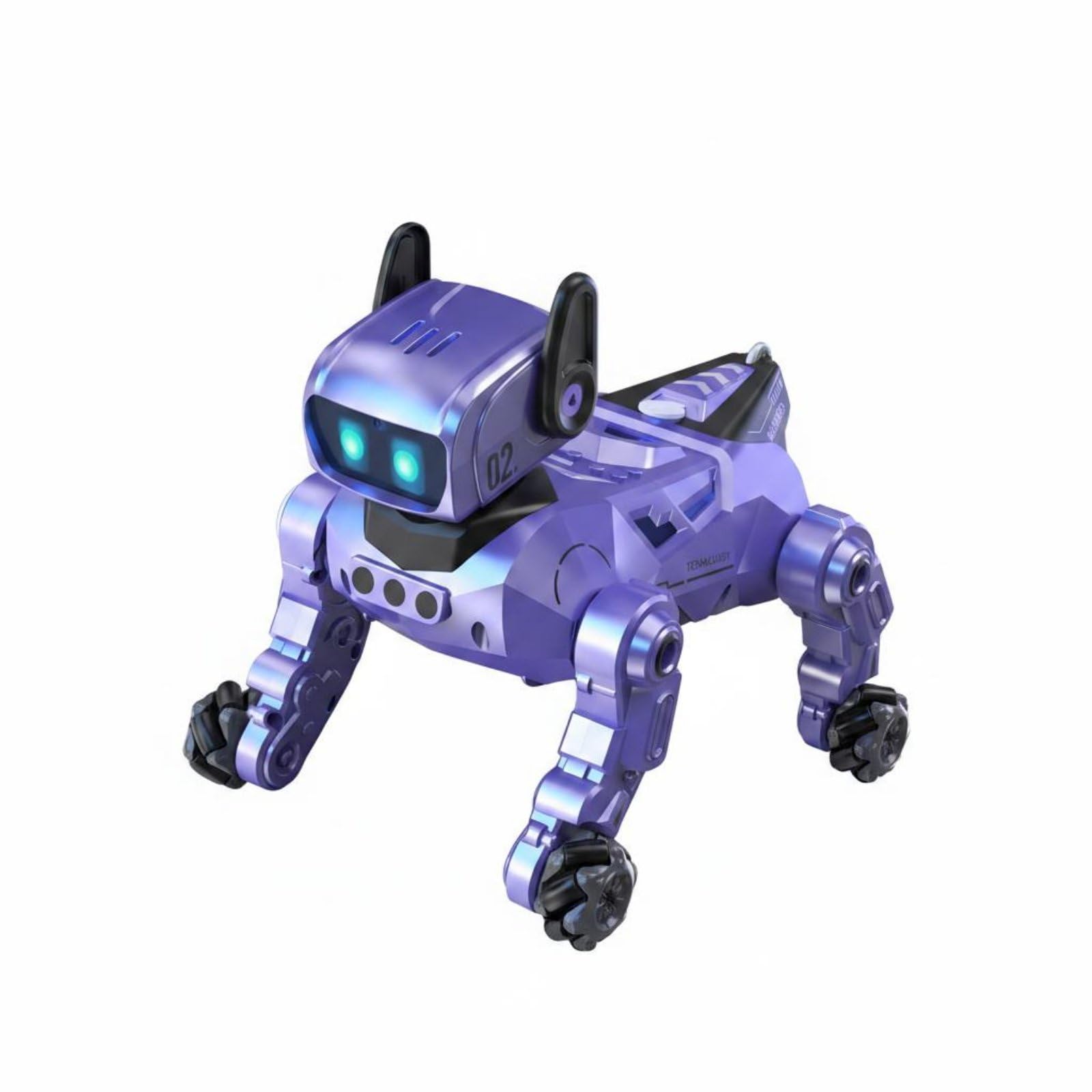 Perfeclan Perro Robot Interactivo Mascota Electrónica Juguete Inteligente Hablador con Efectos de Luz y Sonido y Manejo Sencillo en Plástico Adecuado para Niños, Púrpura
