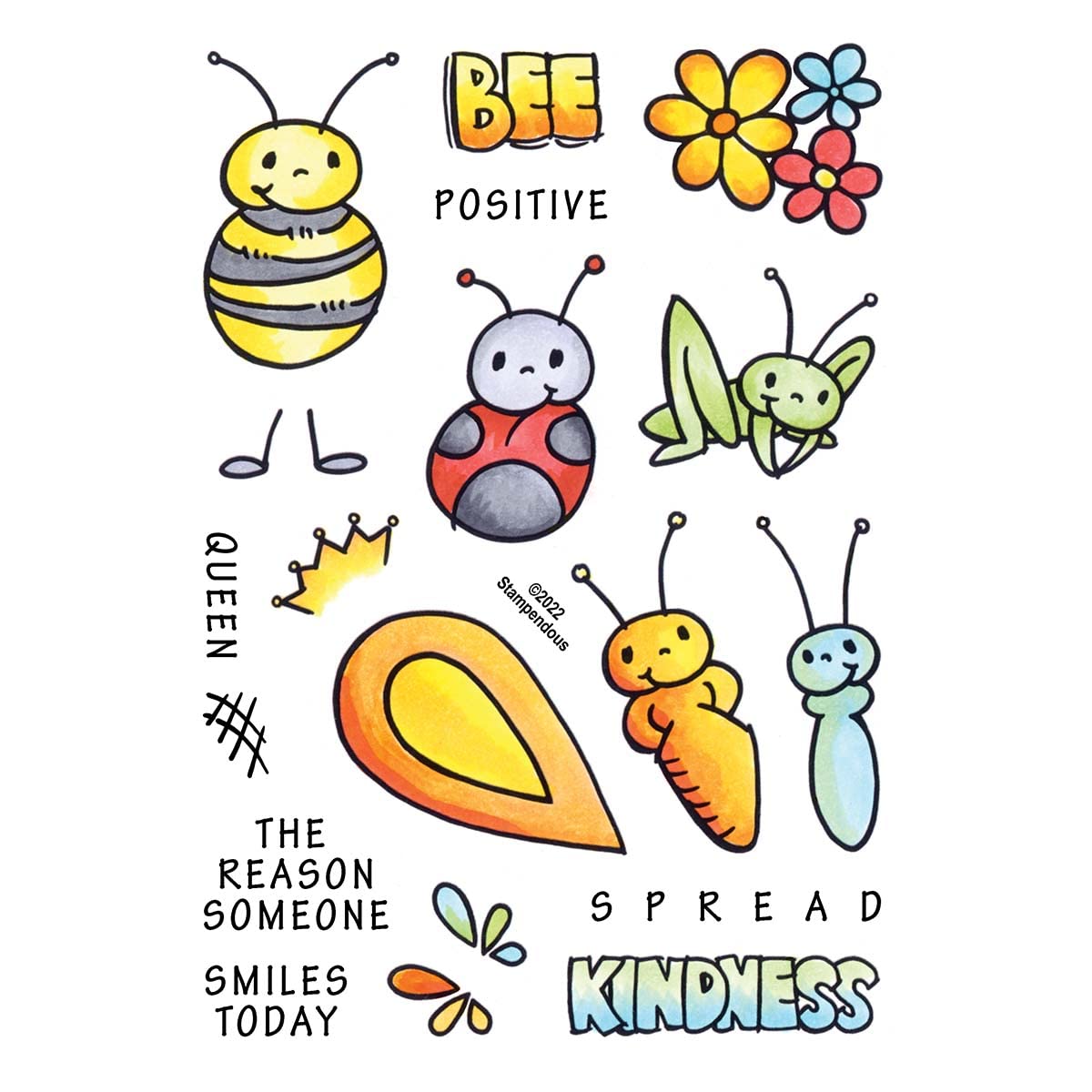 Spellbinders Stampendous FransFormer™ Bees Clear Stamps, Grey - Image 3