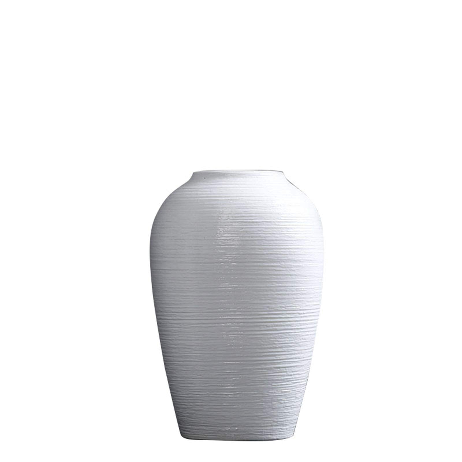 asdchZen White Ceramic Vase, Home Indoor Porch Multifunctional Flower Arrangement Container Banquet Table Meeting Table Decorative Vase,16 * 25CM