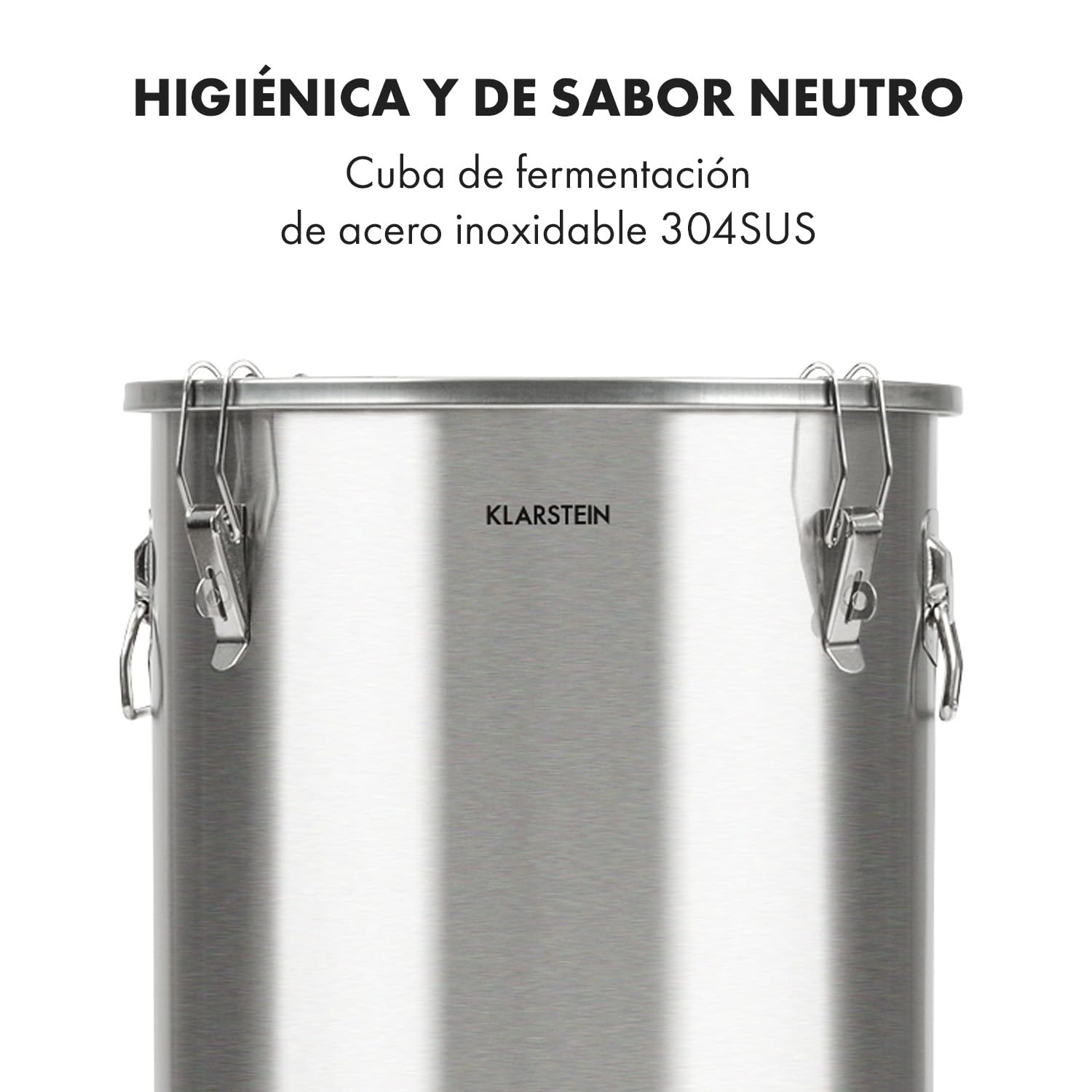 Klarstein Gärkeller Sistema para Elaborar Cerveza - Fermentador con Termómetro, Olla Cónica de Acero Inoxidable, para Cerveza o Vino, Airlock Tapa Hermética, Grifo, Pro 60 L, Plata