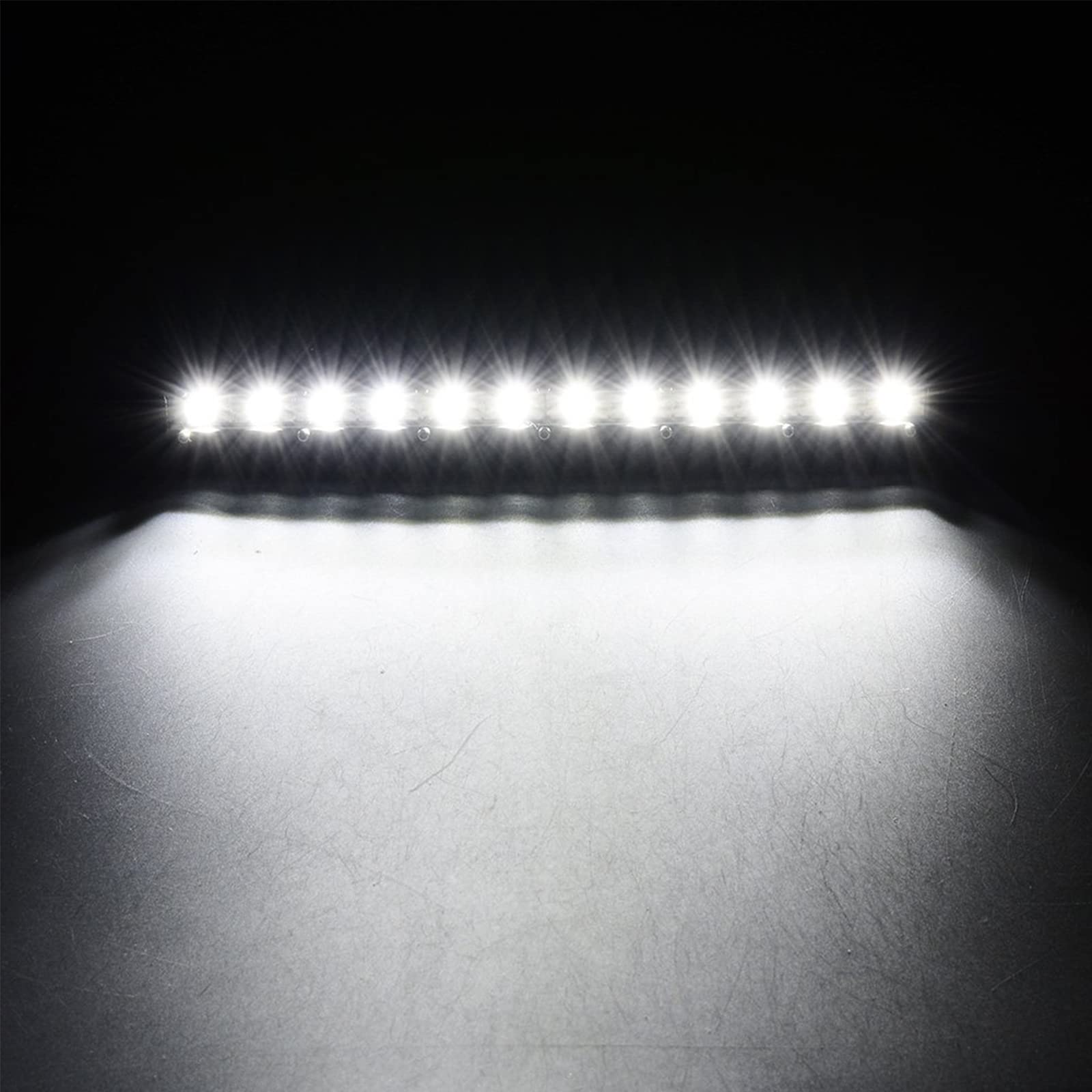 PICAA Sottile Barra Led Fuoristrada, 13 Pollici 60W Fascio di Inondazione Barra Luce di Lavoro, Bianca 6000K Faro Led per Auto Camion SUV Trattore