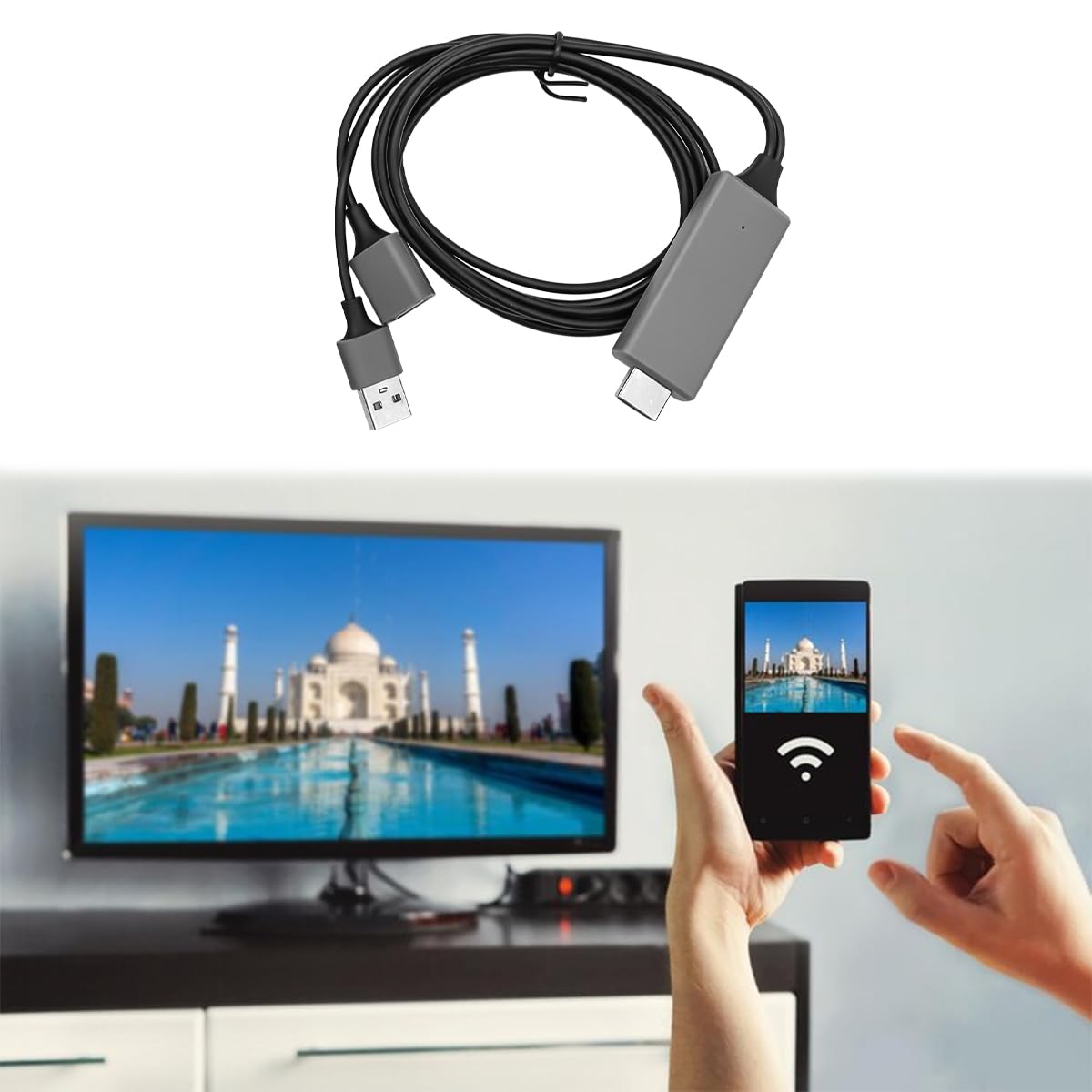 Câble Adaptateur USB Femelle Vers HDMI Mâle 1080P - Pour Connecter Téléphone/tablette à TV, Projecteur, Moniteur