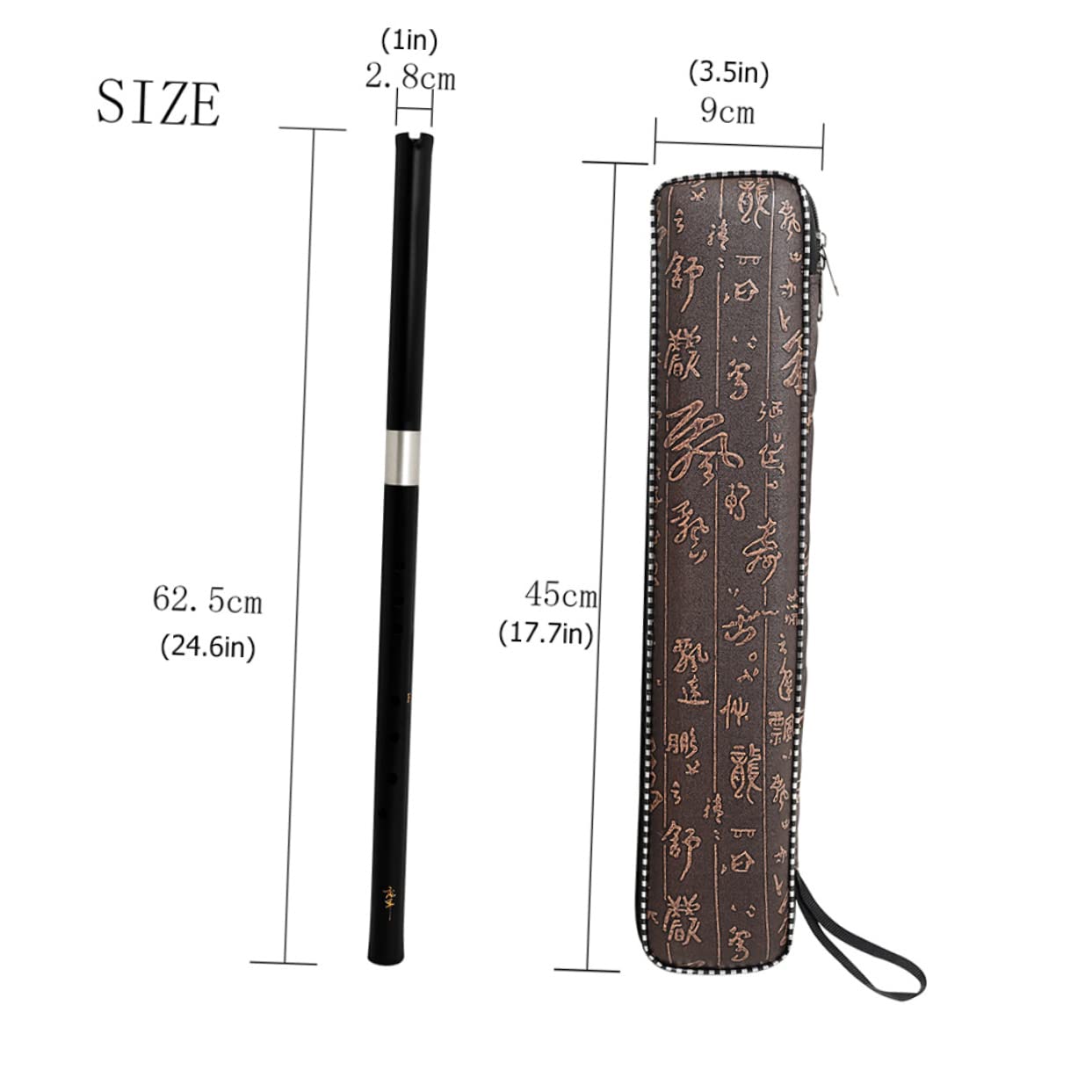 Kisangel Flute: Traditional Chinese Woodwind Instrument 8-hole Rosewood Flute for Beginners