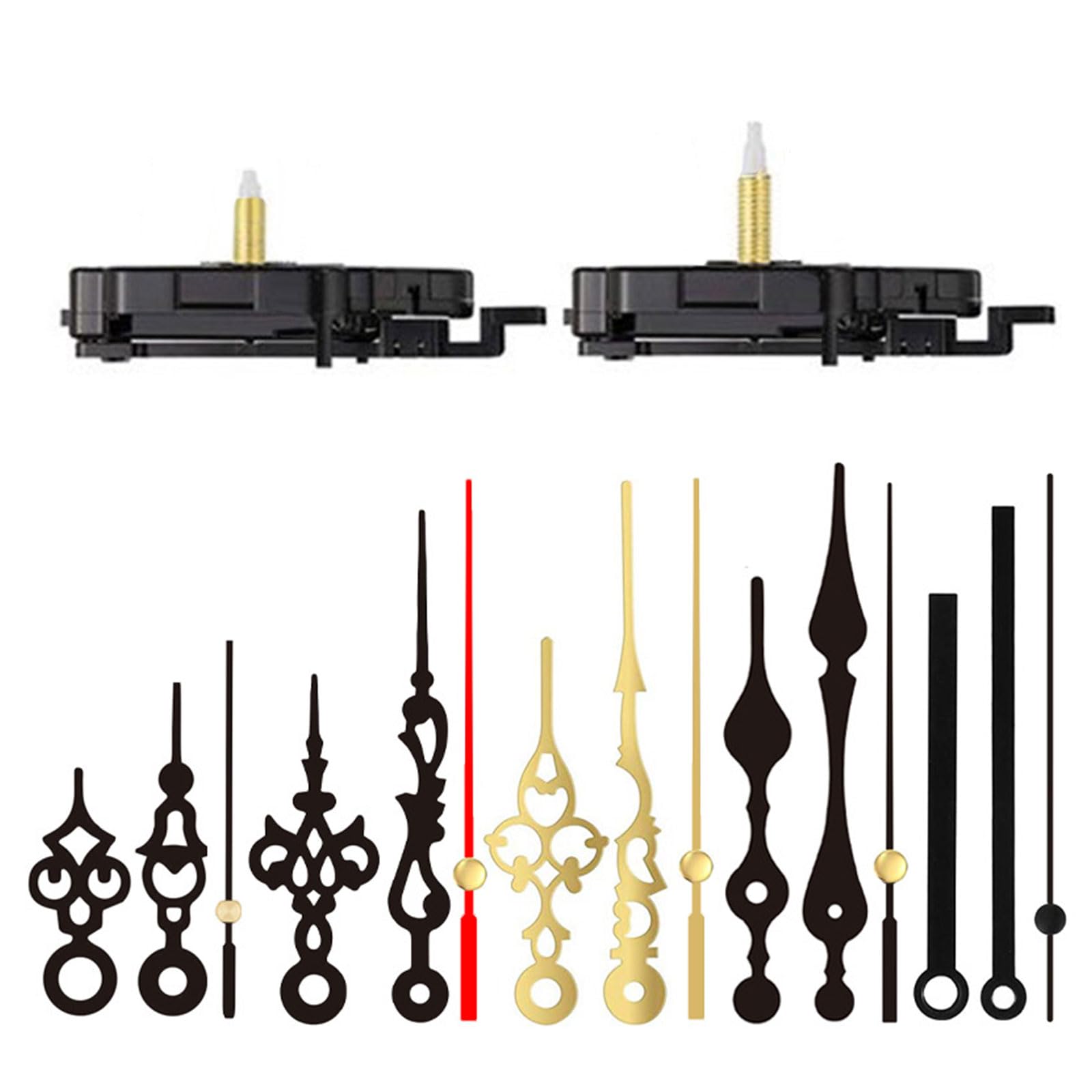 NEWFT 2Pack Jump Second Quartzs Pendulums Clock Movement Mechanism Kits with Clock Hand Set for Repair Replacement Parts Handicraft Making