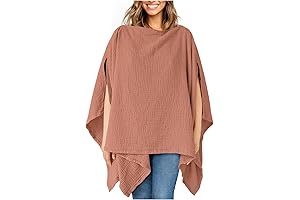 360° Full Privacy Breathable Muslin Nursing Cover for Breastfeeding, Carseat Canopy