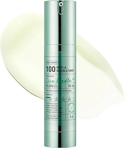 VT COSMETICS Reti-A Reedle Shot 100, Sérum De Microagulhamento Com Retinol (Vitamina A), Exossomo Reparador, Ideal Para Iniciantes Em Retinol, Pele De Vidro, Intensificador De Pele Coreano 50 Ml