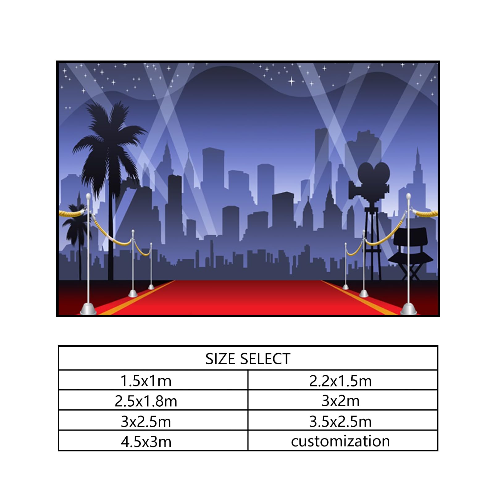 YongFoto 2,2x1,5m Vinile Sfondo Fotografico Hollywood Red Carpet Flash Lights Fondale Foto Festa Bambini Boby Nozze Adulto Partito Studio Fotografico Puntelli