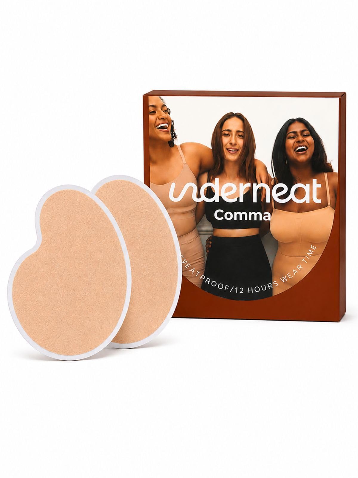 underneat Anti-Sweat Reusable Comma Lift Covers | India's 1st Thinnest Bunny Up | Medical-Grade Adhesive | Invisible Nylon Lift Covers | Reusable Nipple Covers | For Strapless & Backless Outfits | Pack of 2-picture-4