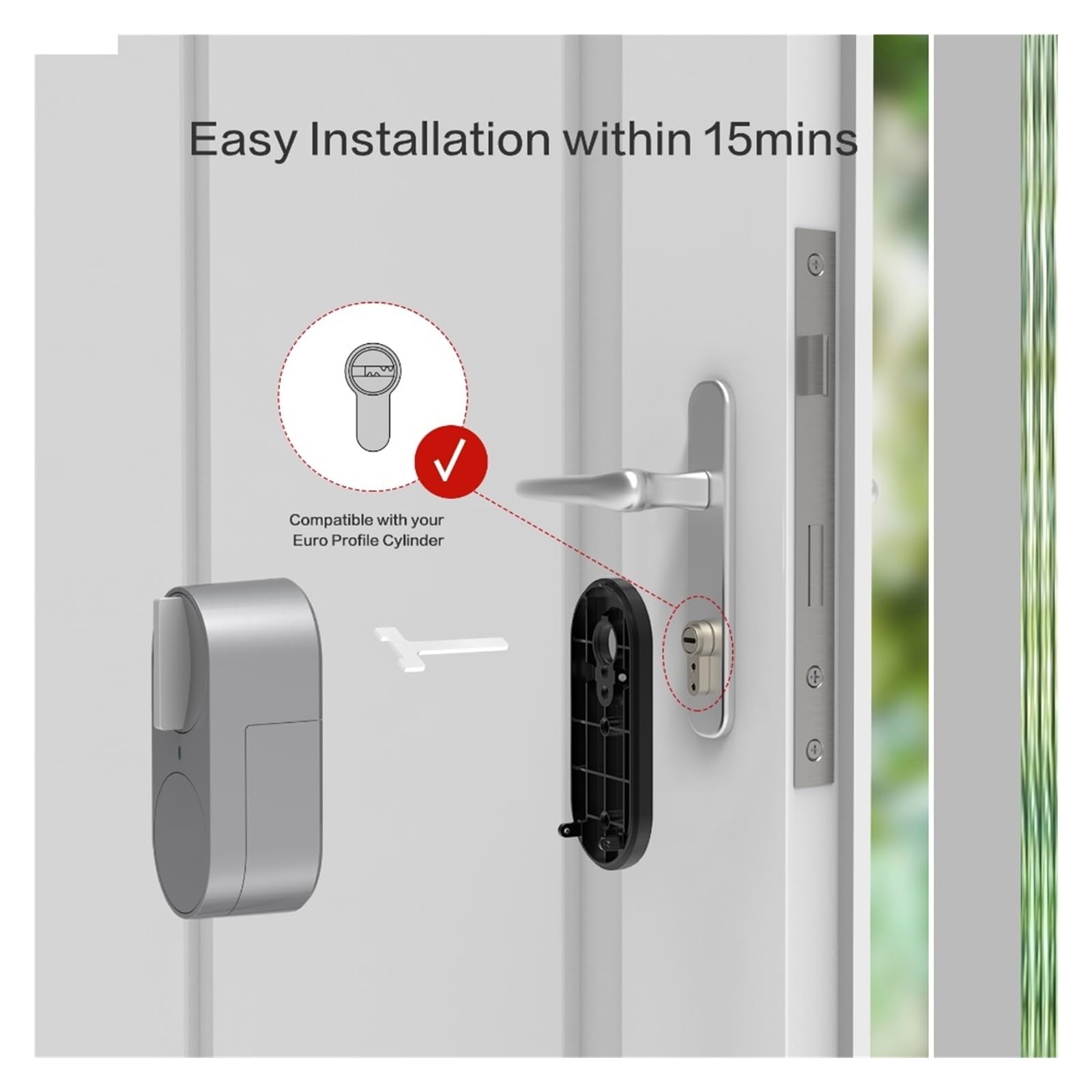 Serratura Smart, Smart Door Lock DIY Keyless Entry Tuya App, Compatibile Con Blocco Password Impronta Digitale,per camere da letto, uffici e hotel(2-in-1 G G30)