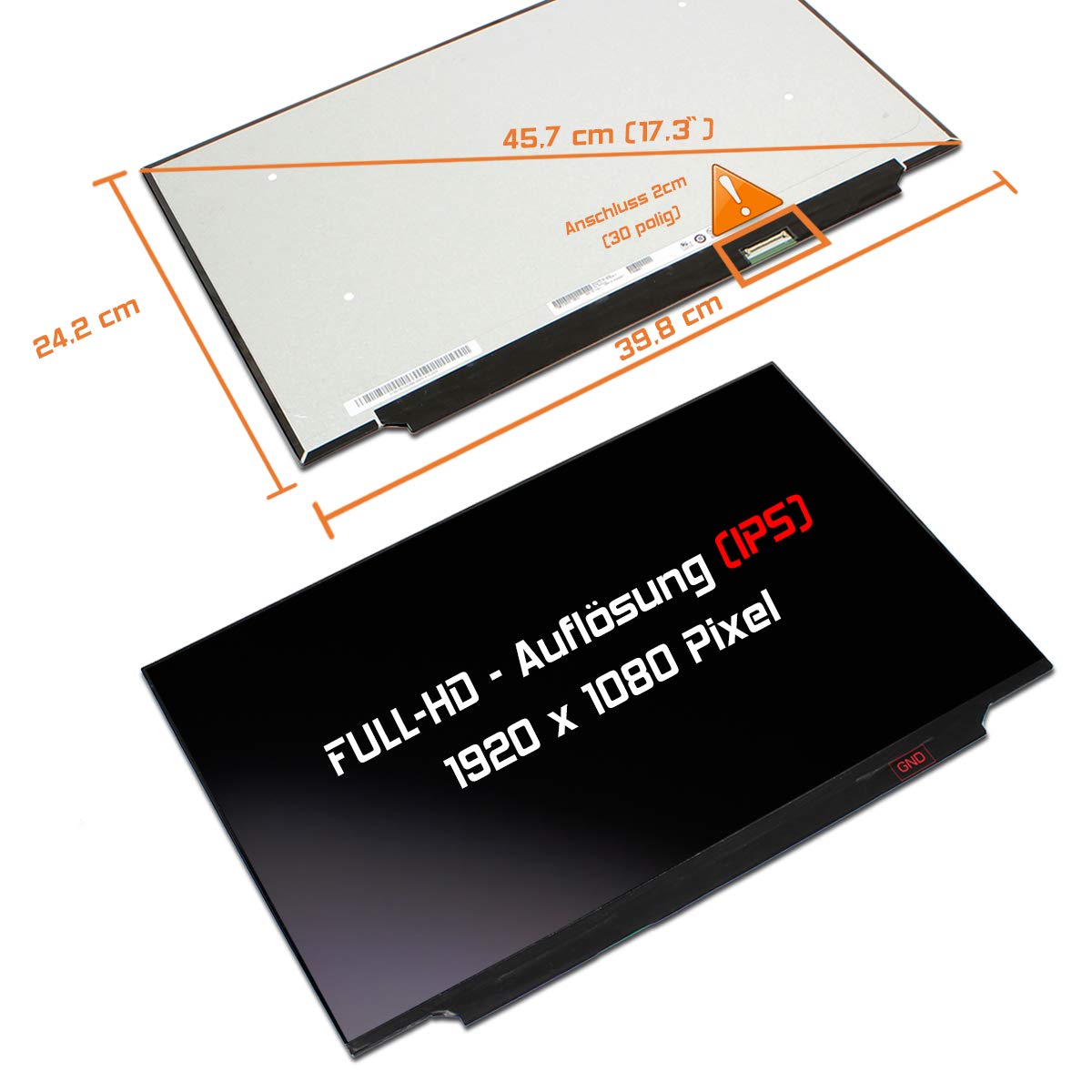 17,3" LED Display matt passend für NV173FHM-N49 V8.0 72% Gamut Full-HD