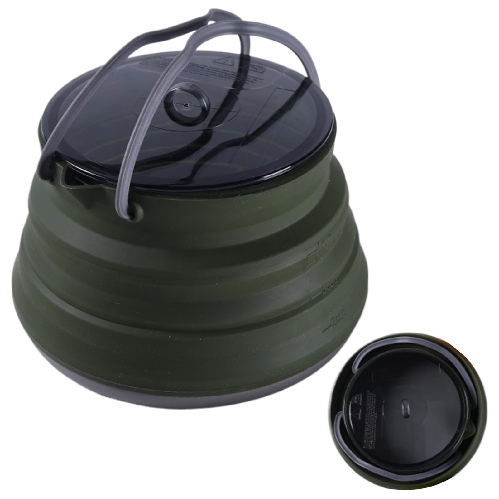 Pentola da campeggio in silicone, caffettiera pieghevole in silicone, grande capacità, resistente al calore, strumento leggero, ideale per escursioni, viaggi, cucina all'aperto