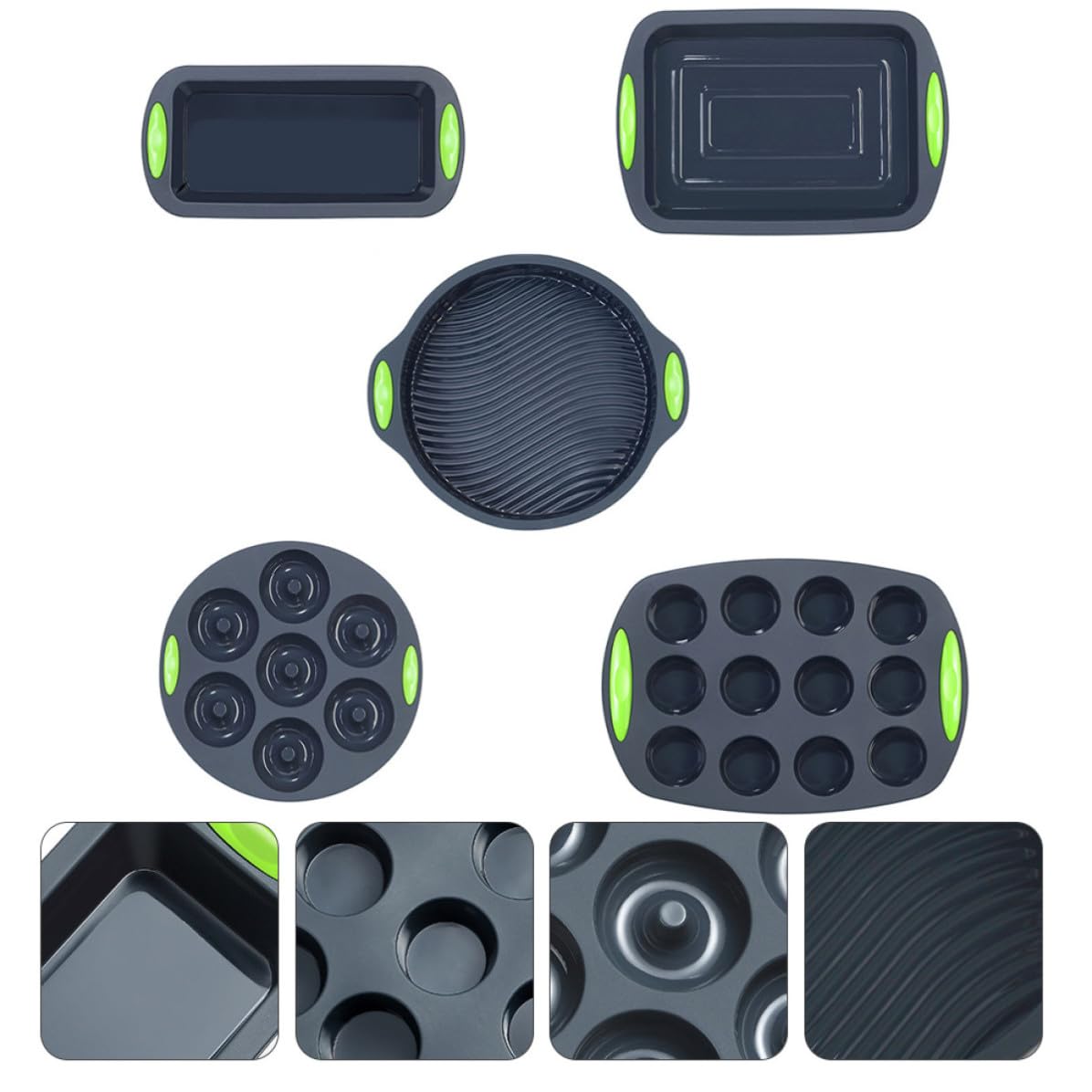 5 Pièces Moules à Gâteau en Silicone, Moules à Pâtisserie Réutilisables et Faciles à Nettoyer, Cuisine Pâtisserie, pour Amis et Famille