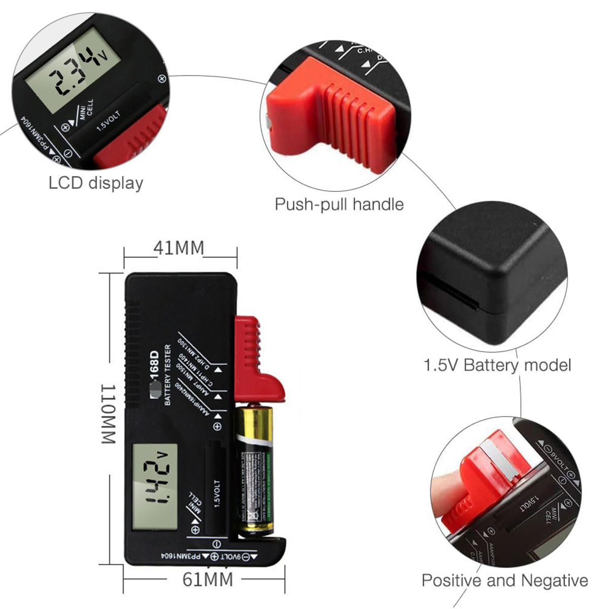 Tester Baterías Casero Probador De Baterías Tipo 12 Con Pantalla LCD - Revisa Pilas Domésticas Fácilmente Probador Baterias Tipo 12