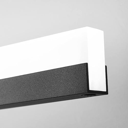 Miniatura 7 de PRESDE - Lámpara LED de tocador moderna regulable de 24 pulgadas para baño o el bar, color negro (blanco frío 6000K)