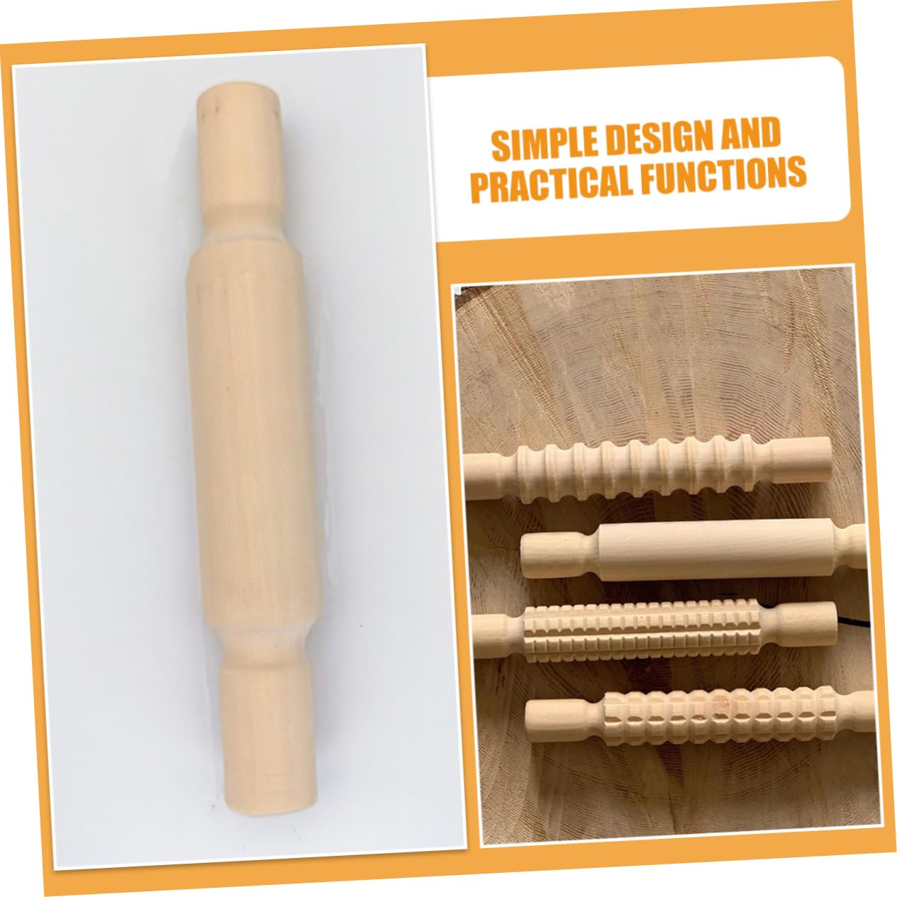 4piezas Rodillos De Textura Para Arcilla Rodillo De Madera Herramientas De Arcilla Multifuncional